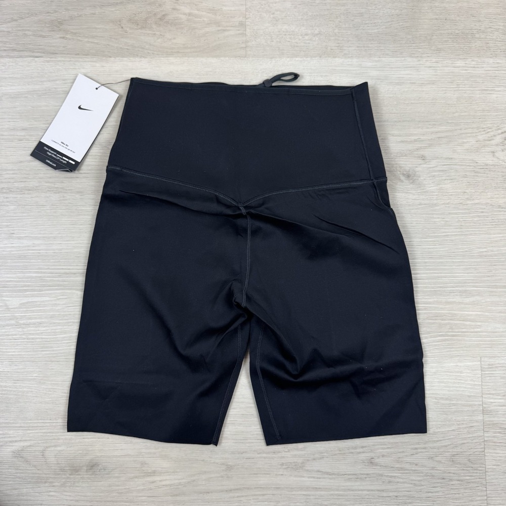 Nike Firm Support High Waisted 8" Shorts Womens Small Black DQ5923 010 $70 - Picture 2 of 6